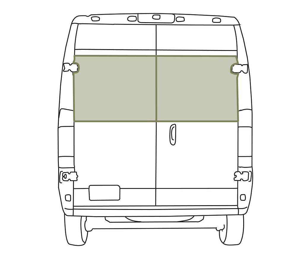 VanEssential Ram Promaster Rear Door Window Covers (Pair)