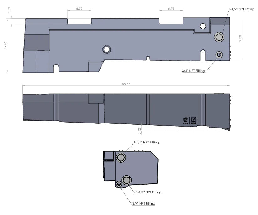 20 Gallon Undercarriage Water Tank - Transit (Passenger Side)