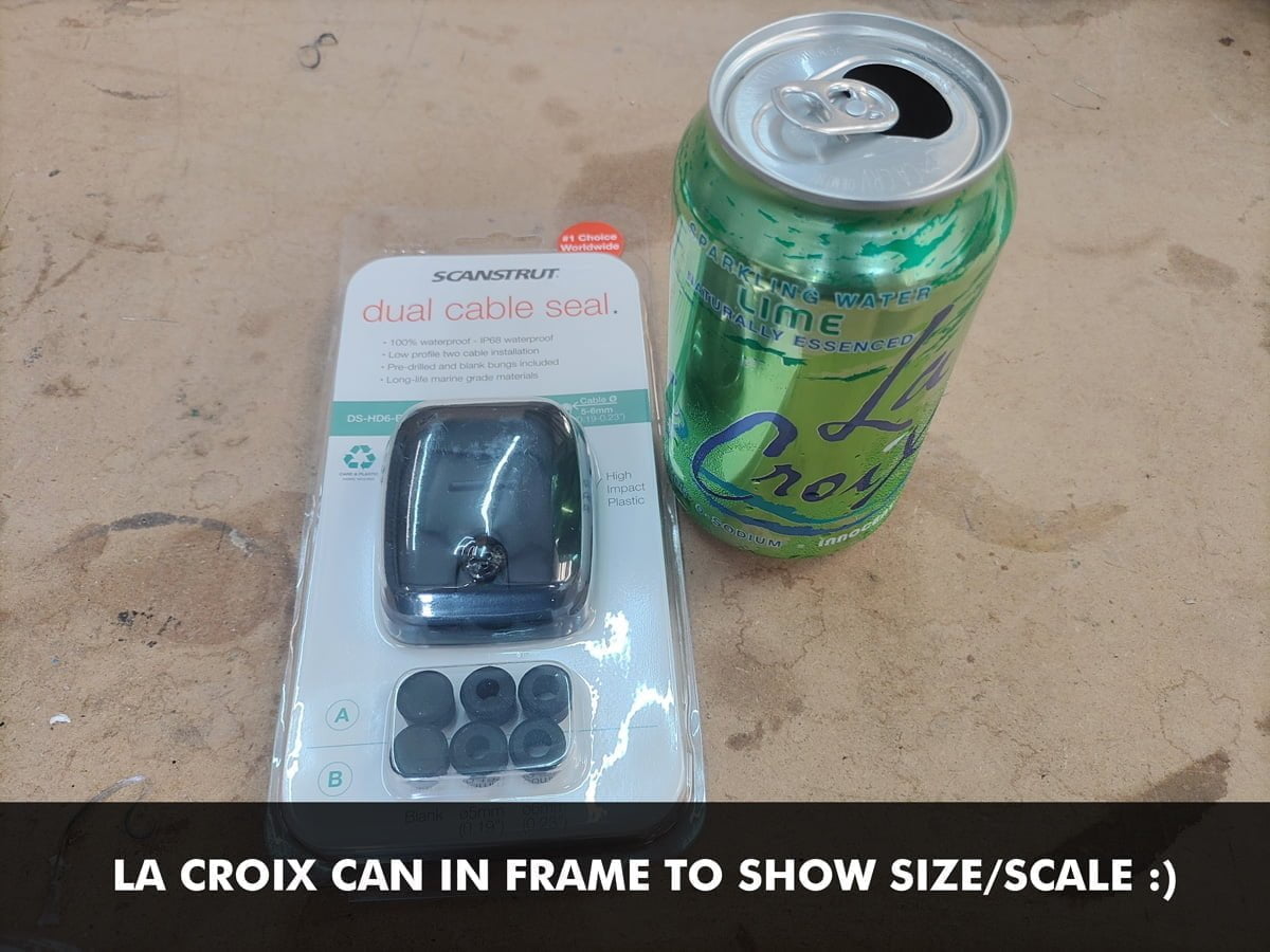 Scanstrut Horizontal Double-Entry Cable Seal - Black Plastic