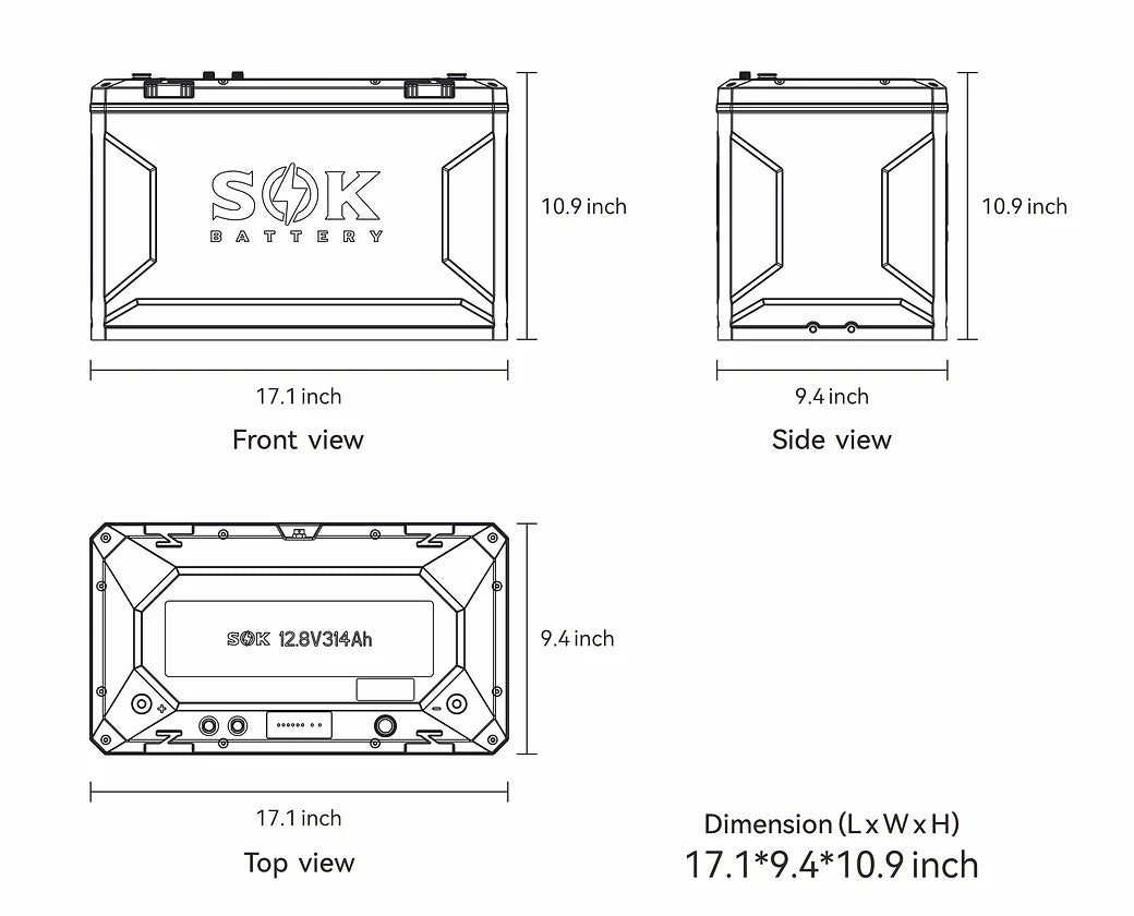 SOK Battery 314Ah Lithium Battery (12-Volt) with Victron Communication
