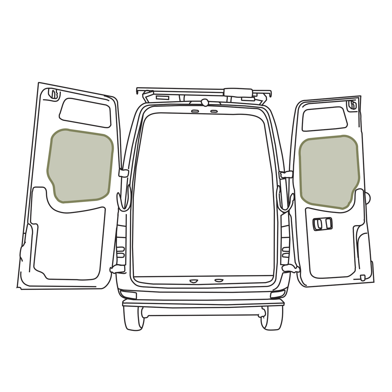 Sprinter - Rear Door Storage Panel - Middle - 2007-2018 NCV3 (Pair)