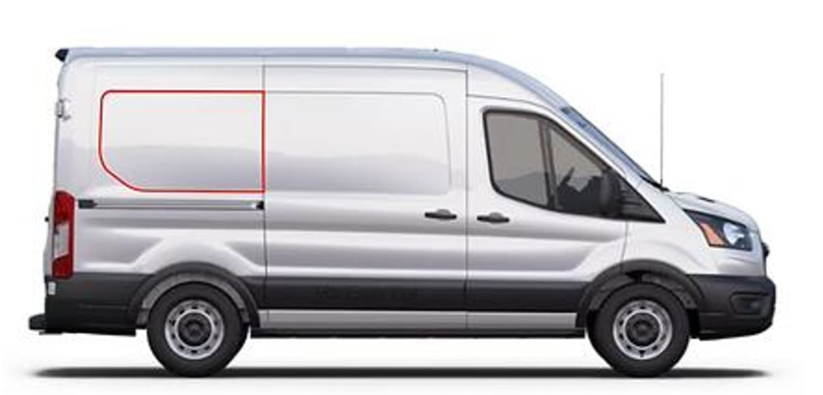VanEssential Ford Transit Rear Quarter Panel Window Cover