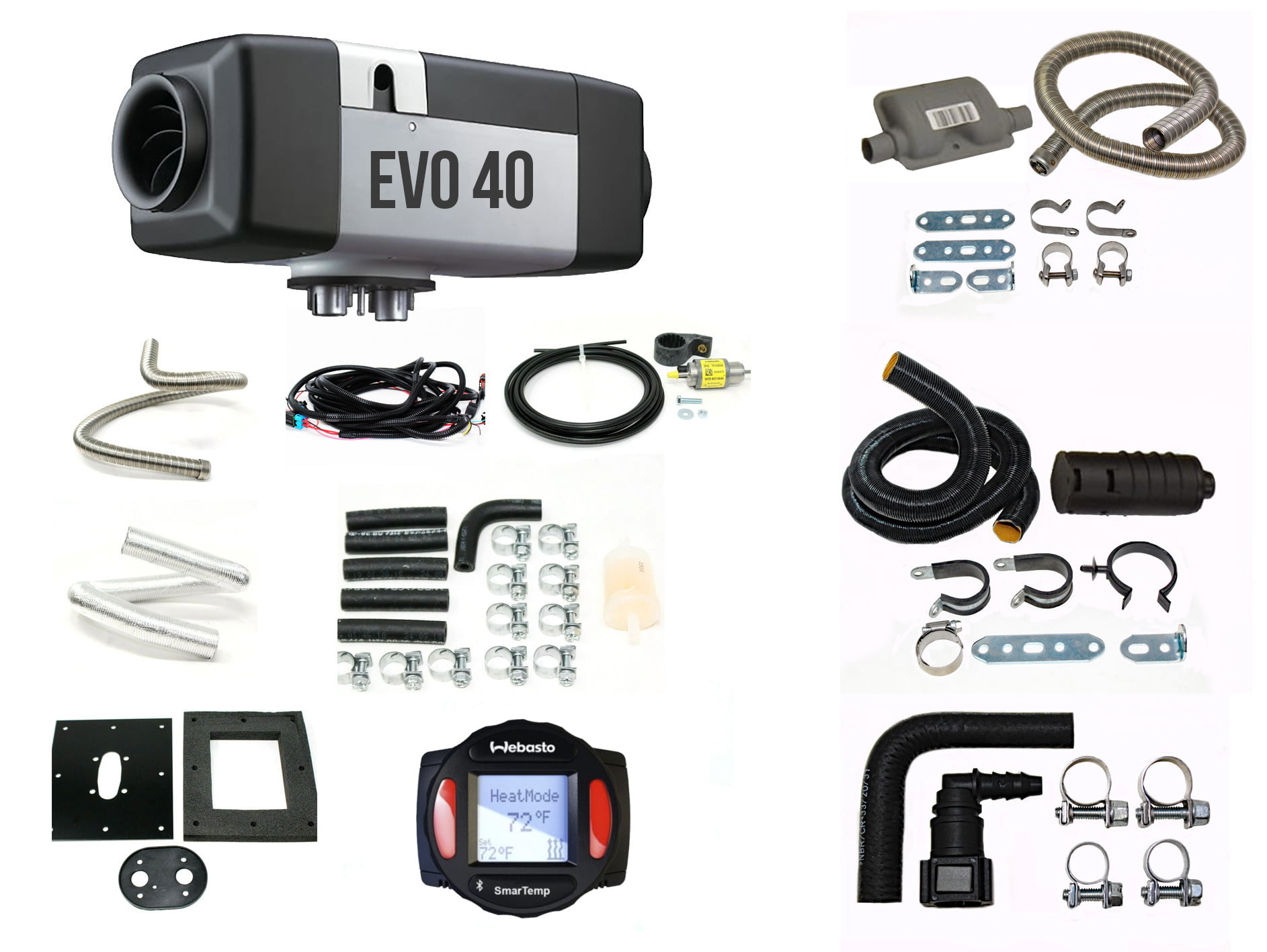 Webasto Air Top EVO 40 - Gasoline Heater with Sprinter or Promaster Install  Kit