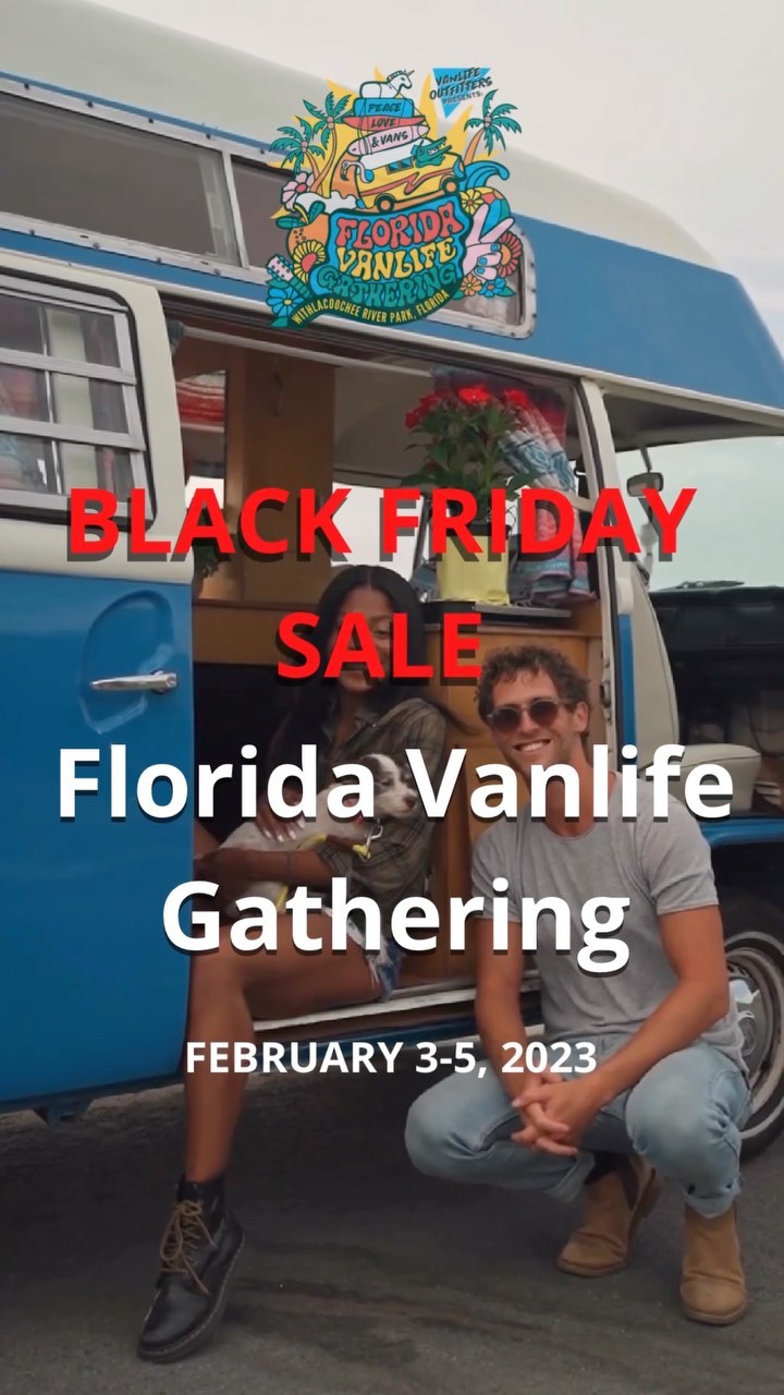 LAST CHANCE TO GET YOUR TICKETS ON SALE! SALE ENDS TONIGHT AT MIDNIGHT ❗️🚐Use code “BLACKFRIDAY20” for 20% off camping passes or “BLACKFRIDAY5” to take $5 off day pass tickets Vanlifers and nomads coming together to connect with each other, learn from vendors, interact with workshop leaders, and have fun in nature. 🌅FEB 3-5, 2023 for 3 days of peace, love, and vans in the heart of beautiful central Florida.🏕 🔸A weekend of fun in the sun for all ages🔸Music, laughter, campfires, product demos, van builder talks, educational workshops🔸Access to hiking, biking, kayaking, fishing, and more right from camp🔸Local craft beer and group potlucks🔸Dedicated section for rigs for saleThere are ticket options for rigs under 30’, over 30’, then campers, and add-on options for those wishing for electrical plug-ins and water.BUY YOUR TICKETS NOW! Limited camping spots!! Link in bio 📲Visit floridavanlife.com for more info.Follow @florida.vanlife for festival updates. Our full event schedule will be released as the event gets closer. 📣 ⁣.⁣.⁣.⁣.⁣.⁣#4wd #4x4 #4x4offroad #offroad #offroading #ontheroad #overland #overlanding #overlandlife #modernvanlifers #sprintervan #vanlife #vanlifeexplorers #vanlifeisawesome #vanlifejournal #vanliferscommunity✨