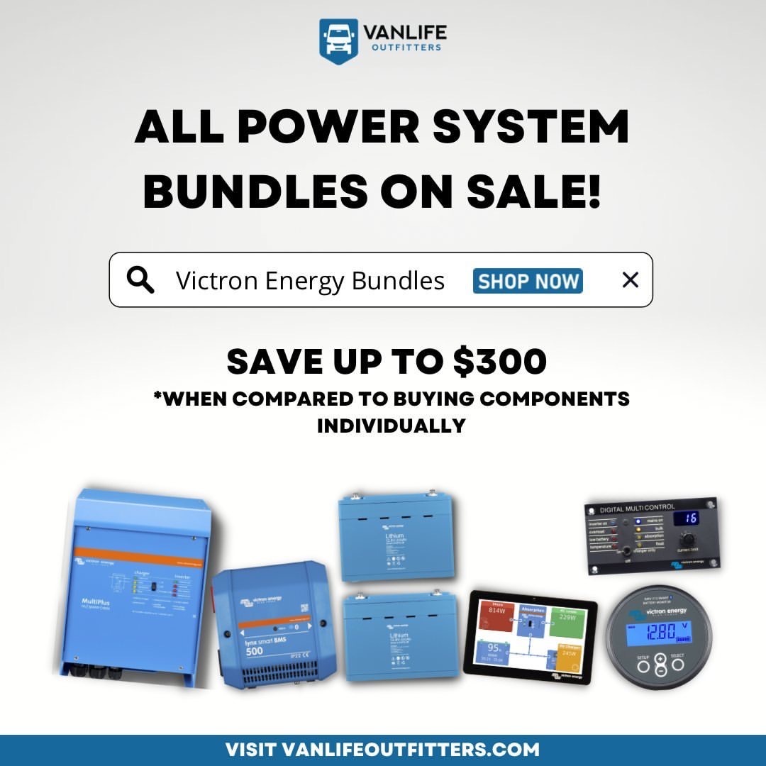 SAVE A BUNDLE ON A BUNDLE! ❗️This Victron Energy bundle comes with the core components that we recommend in our example power system using Victron’s SuperPack batteries with built-in battery management systems Why buy from us? World-class support! We’re here for you when installing, configuring and using your system!Also, Free ground shipping to the continental USA!You can also visit our website for essential and other exclusive vanlife products, including electric, insulation, flooring, cooking, and more! Link in bio 📲Follow @vanlifeoutfitters for daily tips, inspiration, and all things Vanlife. 🚐••••••• #vanlifeshot#mercedessprintervan #sprintervan #sprintervanconversion #vanlifediaries #sprintervandiaries #homeonwheels #vanproject #vanconversions #vanlifeideas #vancrush #vanlifemovement #vanlifedistrict