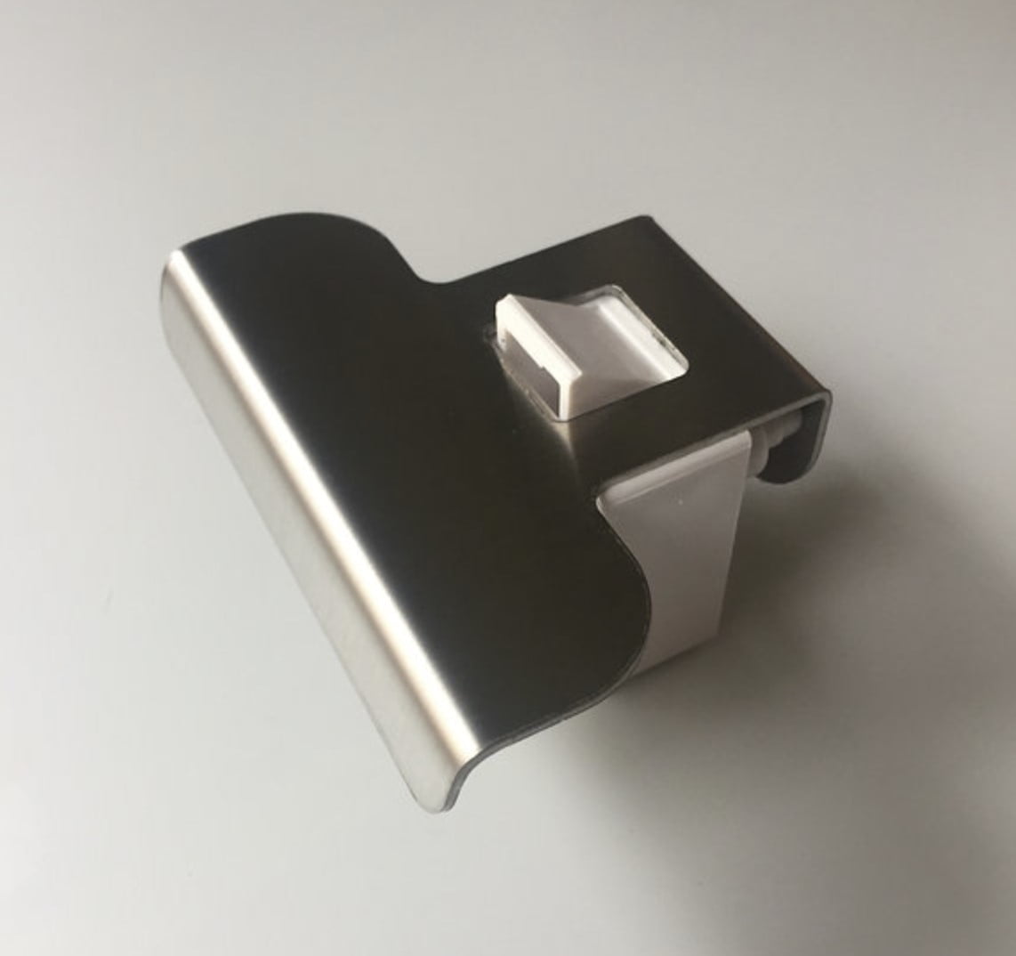 Polished Steel Left-Hand Drawer or Cabinet Lock