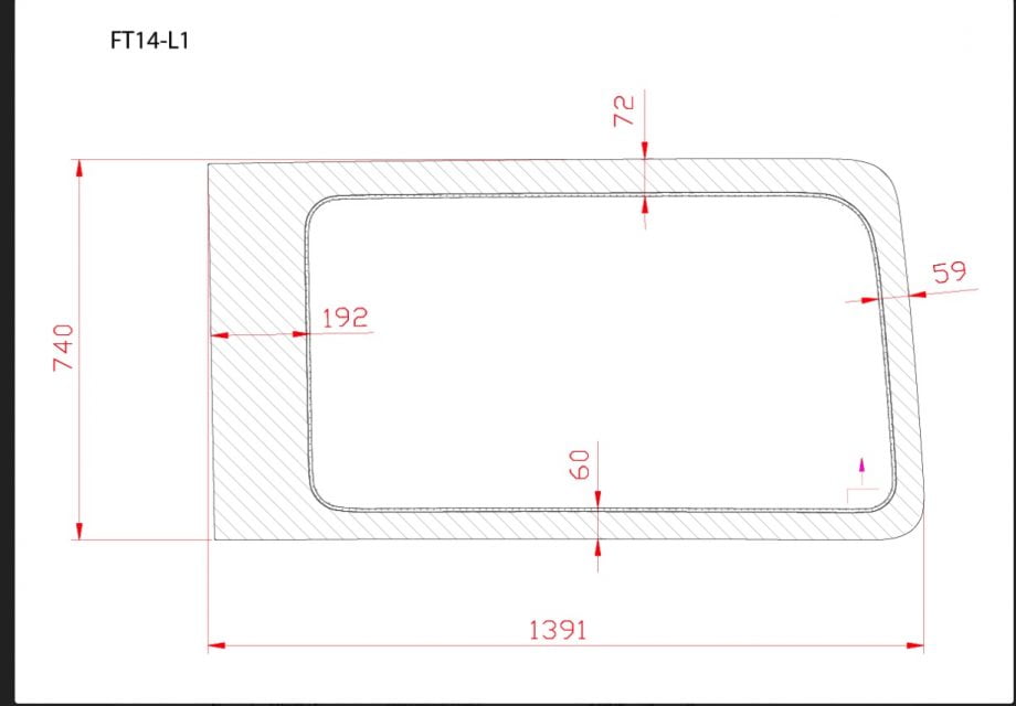 AM Auto - Ford Transit - Driver Side - Forward Window - Fixed Glass