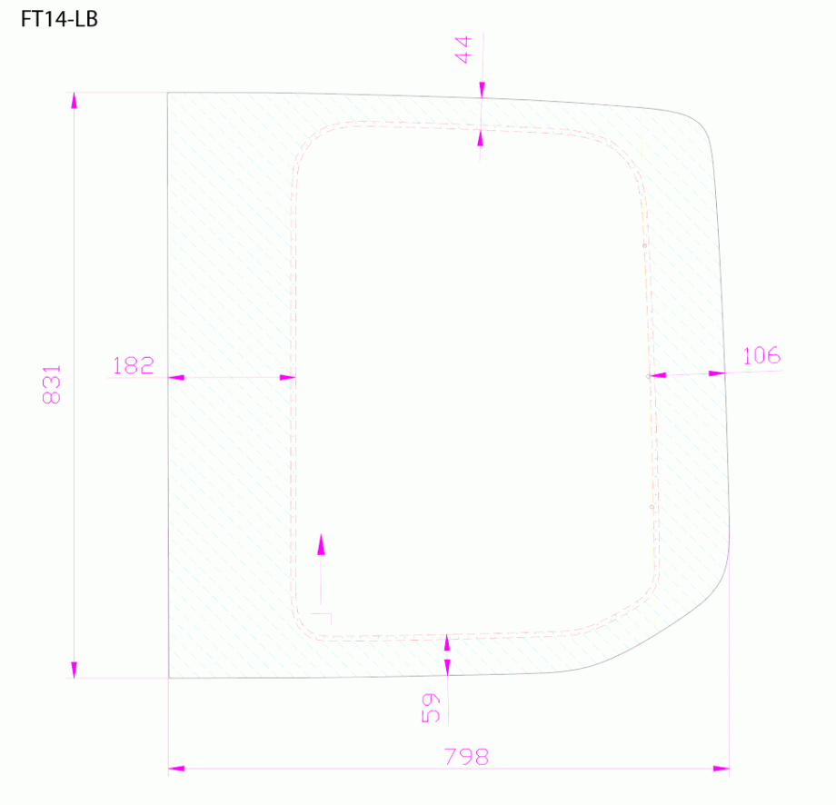 AM Auto - Ford Transit - Rear Door Driver Side Window - Fixed Glass