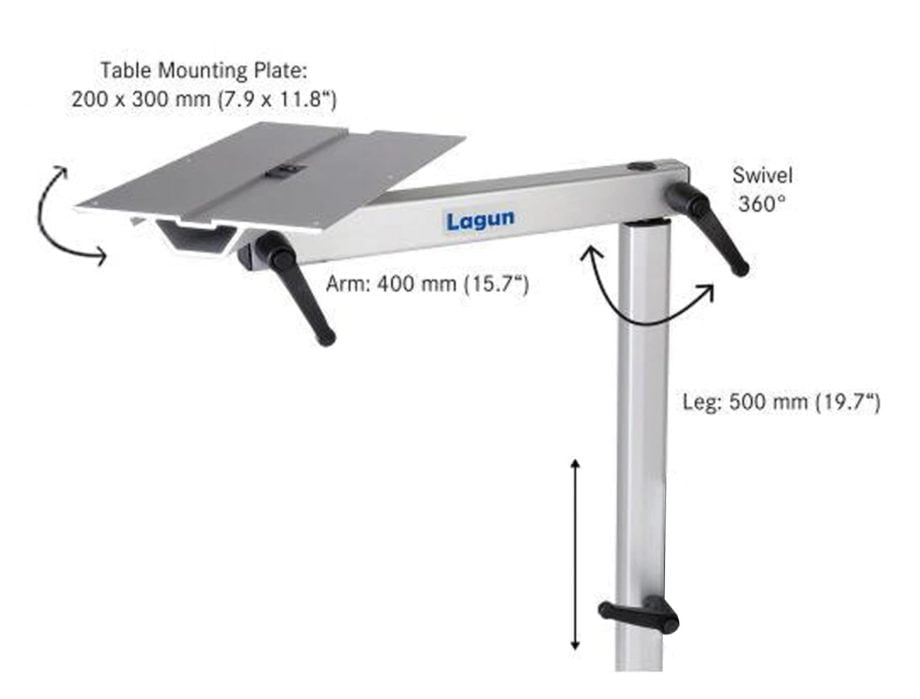 Lagun Table Mount System with Sliver/Slim Mounting Bracket