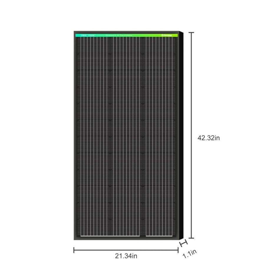 Newpowa 100 Watt Pro 12V Monocrystalline Solar Panel (Black Frame)