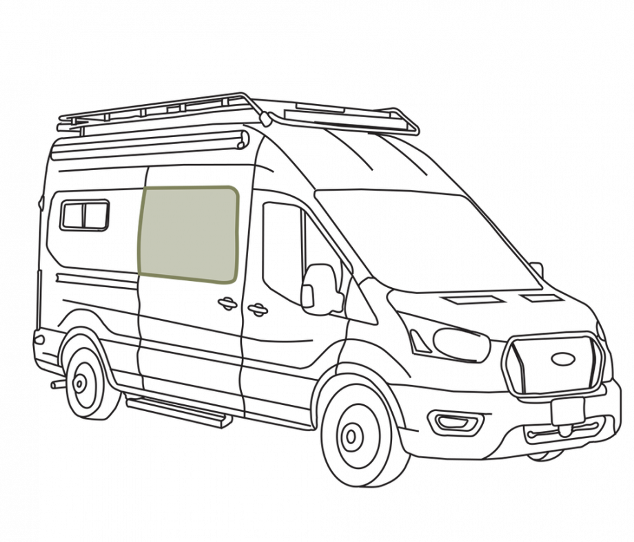 VanEssential Ford Transit Sliding Door Window Cover