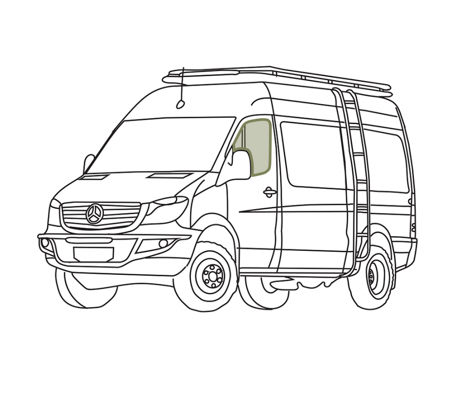 VanEssential Mercedes Sprinter Front Door Window Covers (Pair)