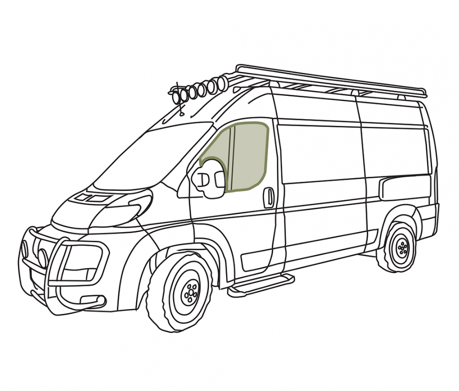 VanEssential Ram Promaster Front Door Window Covers (Pair)